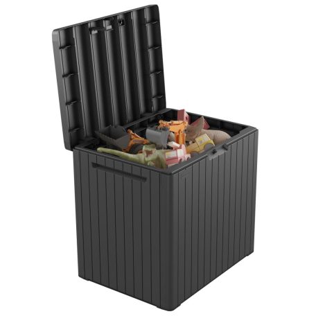 Keter City Box grafitszürke 113L műanyag kerti tároló doboz, UV álló, árható tárolódoboz 113 liter kapacatiással 58 x 55 x 44 cm (246941)