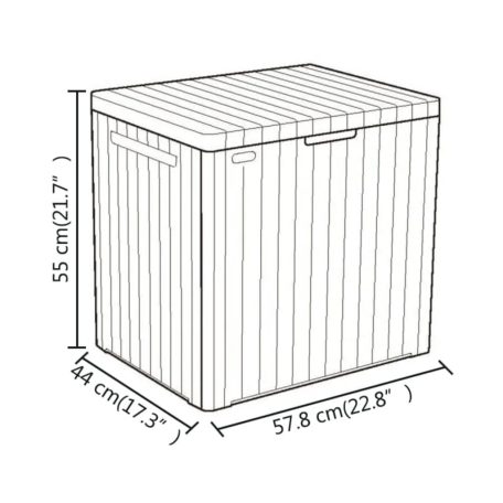 Keter City Box grafitszürke 113L műanyag kerti tároló doboz, UV álló, árható tárolódoboz 113 liter kapacatiással 58 x 55 x 44 cm (246941)
