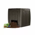 Curver KETER DECO Composter 340L barna műanyag kerti komposztáló láda aljzattal, 340 literes 74 x 72 x 70 cm komposzt tároló