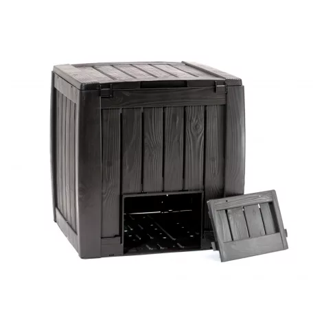 Curver KETER DECO Composter 340L barna műanyag kerti komposztáló láda aljzattal, 340 literes 74 x 72 x 70 cm komposzt tároló