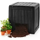 Curver KETER DECO Composter 340L barna műanyag kerti komposztáló láda aljzattal, 340 literes 74 x 72 x 70 cm komposzt tároló