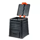 BONTOTT, használt Curver KETER Eco Composter 320L fekete műanyag kerti komposztáló láda, 320 literes 65 x 65 x 75 cm komposzt tároló (elállási joggal visszavett)