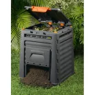 BONTOTT, használt Curver KETER Eco Composter 320L fekete műanyag kerti komposztáló láda, 320 literes 65 x 65 x 75 cm komposzt tároló (elállási joggal visszavett)