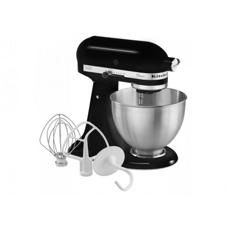 KitchenAid Classic 5K45 matt fekete 4.3L 275W fém konyhai robotgép, dagasztógép (5K45SSEBM)