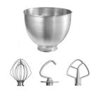 KitchenAid Classic 5K45 matt fekete 4.3L 275W fém konyhai robotgép, dagasztógép (5K45SSEBM)