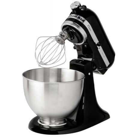 KitchenAid Classic 5K45 matt fekete 4.3L 275W fém konyhai robotgép, dagasztógép (5K45SSEBM)