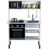   Klein 7199 Miele játék fa konyha,  70 x 30 x 91 cm elektromos játék babakonyha pakolható, világító sütővel, mikróval, mosogatóval és hangot adó főzőlappal