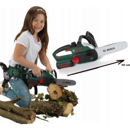 Klein Bosch 8399 Chainsaw Mini JÁTÉK akkus (elektromos) láncfűrész, fény- és hanghatásokkal, levehető láncvezetővel, elemes működéssel