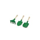 Klein 7 részes gyermek játék kerti szett: fém talicska, műanyag locsolókanna, kesztyű és fém / fa ültető szerszámok (ásó, gereblye, villa)