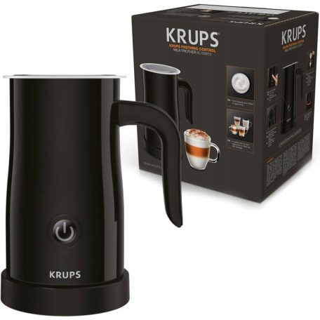 Krups XL100810 fekete automata, elektromos tejhabosító, 500W 600 ml űrtartalmú tejforraló (300 ml melegítés, 150 ml habosítás) 