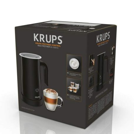 Krups XL100810 fekete automata, elektromos tejhabosító, 500W 600 ml űrtartalmú tejforraló (300 ml melegítés, 150 ml habosítás) 