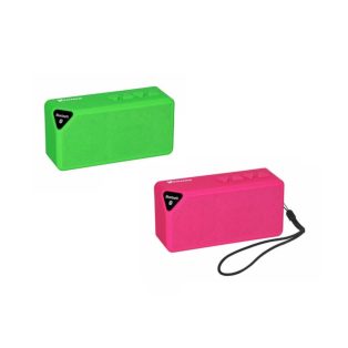  LAB-31 LB-BTS03 SOLO Pink / Zöld Bluetooth hangszóró MicroSD TF memóriakártya foglalattal, cserélhető BL-5C akkuval (akku nélkül)