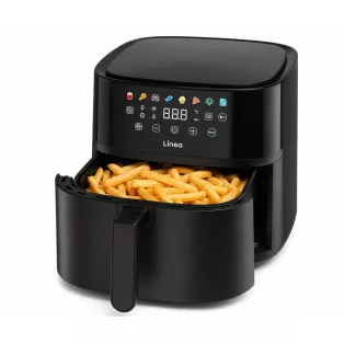   Linea LAFDH-0687 XXL 1700W 6L Dual Heat digitális Air Fryer, légkeveréses olajmentes sütő, Airfryer olajsütő, fritőz alsó és felső fűtőszállal, 8 programmal