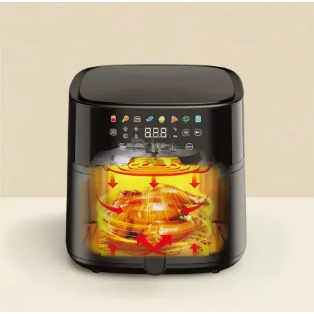 Linea LAFDH-0687 XXL 1700W 6L Dual Heat digitális Air Fryer, légkeveréses olajmentes sütő, Airfryer olajsütő, fritőz alsó és felső fűtőszállal, 8 programmal