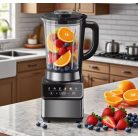 Misura LB-6110B inox (nemesacél) 800W 1,5L álló mixer, üveg kelyhes digitális turmixgép, Smoothie Maker, 6 beépített programmal, automatikus tisztítás funkcióval