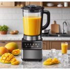 Misura LB-6110B inox (nemesacél) 800W 1,5L álló mixer, üveg kelyhes digitális turmixgép, Smoothie Maker, 6 beépített programmal, automatikus tisztítás funkcióval