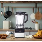 Misura LB-6110B inox (nemesacél) 800W 1,5L álló mixer, üveg kelyhes digitális turmixgép, Smoothie Maker, 6 beépített programmal, automatikus tisztítás funkcióval