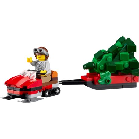 LEGO® ICONS™ 10325 Alpesi házikó, karácsonyi falu, 21 x 24 x 16 cm 3 szintes ház ünnepi díszítésű vendégszobával, izzó kandallóval és korcsolyapályával, motors szánnal és karácsonyfával