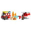   LEGO® 10970 DUPLO® Tűzoltóállomás és helikopter, Fire Station 117 elemű építőkocka készlet 3 éves kortól, told és indul tűzoltóautóval, létrával, fényekkel és szirénával