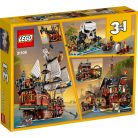 LEGO® Creator 31109 Kalózhajó 3 az 1-ben 1260 elemű építőkocka készlet (klasszikus Kalózhajó, rusztikus Kalóz fogadó és rejtélyes Koponya - sziget)