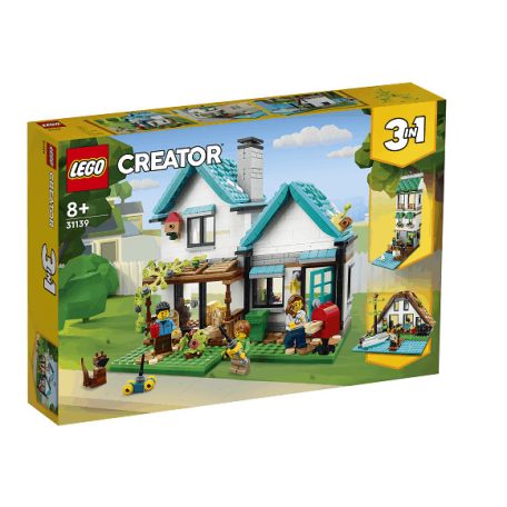 LEGO® Creator 3 az 1-ben Otthonos ház, 3 in 1 Családi ház, tóparti ház, toronyház, 808 elemű építőkocka készlet (LEGO 31139)