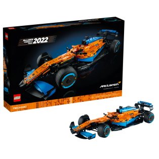   LEGO® Technic 42141 F1 McLaren Formula 1 versenyautó 13 x 65 x 27 cm 2022-es modell,  6-hengeres V-motorral, mozgó dugattyúkkal, kormányzással, felfüggesztéssel és differenciálművel, 1434 elemből