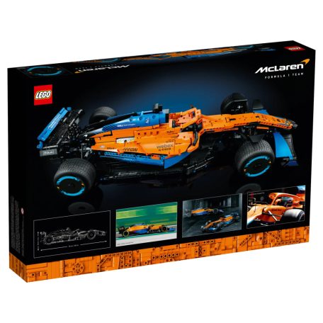 LEGO® Technic 42141 F1 McLaren Formula 1 versenyautó 13 x 65 x 27 cm 2022-es modell,  6-hengeres V-motorral, mozgó dugattyúkkal, kormányzással, felfüggesztéssel és differenciálművel, 1434 elemből