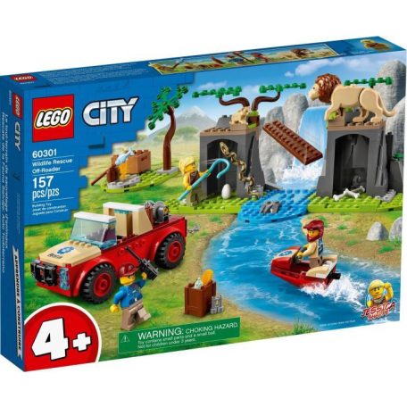 LEGO® City 60301 Vadvilági mentő terepjáró oroszlánokkal és Jessica Sharpe-pal, 157 darabos építőkocka készlet