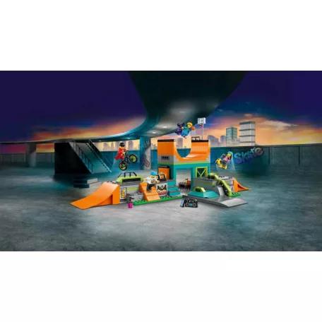 LEGO 60364 Skate - Lego City Gördeszkapark 454 darabos készlet, 4 minifigurával, 19 x 44 x 25 cm