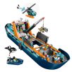   LEGO® City 60368 Sarkkutató hajó 815 elemű 19 x 71 x 17 cm építőkocka készlet helikopter, csónak, tengeralattjáró, vikinghajóroncs, kincsesláda, 7 minifigura, és kardszárnyú delfin kiegészítőkkel
