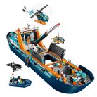 LEGO® City 60368 Sarkkutató hajó 815 elemű 19 x 71 x 17 cm építőkocka készlet helikopter, csónak, tengeralattjáró, vikinghajóroncs, kincsesláda, 7 minifigura, és kardszárnyú delfin kiegészítőkkel