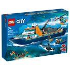 LEGO® City 60368 Sarkkutató hajó 815 elemű 19 x 71 x 17 cm építőkocka készlet helikopter, csónak, tengeralattjáró, vikinghajóroncs, kincsesláda, 7 minifigura, és kardszárnyú delfin kiegészítőkkel