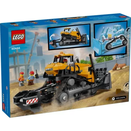 LEGO® City 60466 Sárga Buldózer, 682 darabos készlet,  munkagép sofőrrel és 2 munkás minifigurával 12 x 24 x 13 cm (LEGO City 60466)