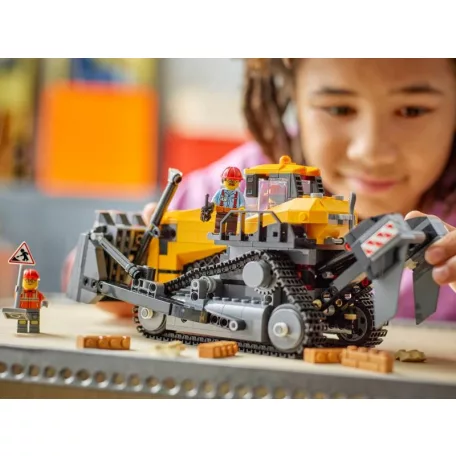 LEGO® City 60466 Sárga Buldózer, 682 darabos készlet,  munkagép sofőrrel és 2 munkás minifigurával 12 x 24 x 13 cm (LEGO City 60466)