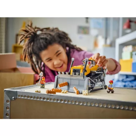 LEGO® City 60466 Sárga Buldózer, 682 darabos készlet,  munkagép sofőrrel és 2 munkás minifigurával 12 x 24 x 13 cm (LEGO City 60466)