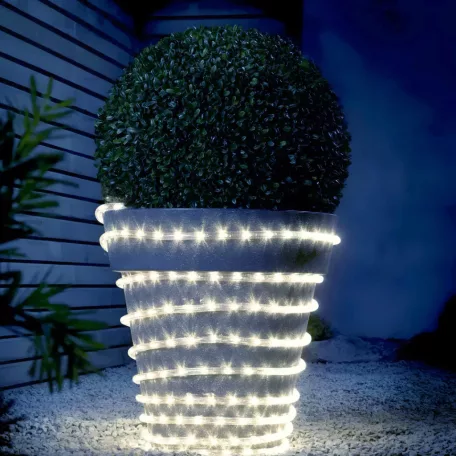 Livarno Home LED Rope Light hidegfehér (jégfehér) 10 méteres kültéri / beltéri fénycső, 6 órás időzítővel, 1.5 méter tápkábellel