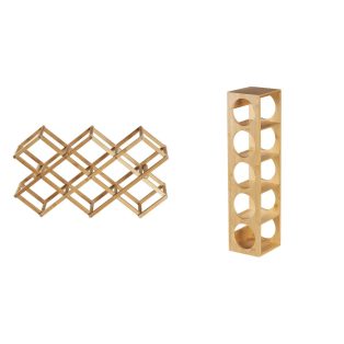   Livarno Home 402457 Wine Rack 10 palackos összecsukható / 5 palackos álló bambusz bortartó állvány, otthoni bor tároló