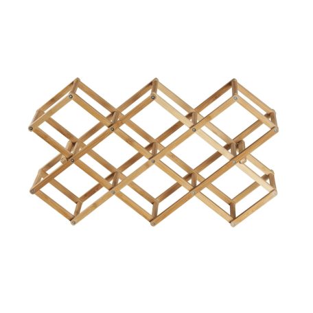 Livarno Home 402457 Wine Rack 10 palackos összecsukható / 5 palackos álló bambusz bortartó állvány, otthoni bor tároló