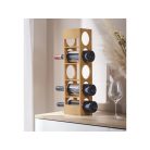 Livarno Home 402457 Wine Rack 10 palackos összecsukható / 5 palackos álló bambusz bortartó állvány, otthoni bor tároló