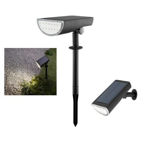 Livarno Home 14 LED-es Solar Lamp 4000K 600 lumen nagy fényerejű, falra szerelhető / leszúrható napelemes szolár kerti LED lámpa mozgásérzékelővel (444042)