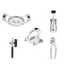 Livarno Home 5 az 1-ben Prémium nemesacél cinkötvözet konyhai szett: konzervbontó, almaszeletelő, dugóhúzó, tojásszeletelő és fokhagymanyomó