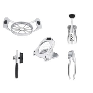   Livarno Home 5 az 1-ben Prémium nemesacél cinkötvözet konyhai szett: konzervbontó, almaszeletelő, dugóhúzó, tojásszeletelő és fokhagymanyomó