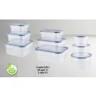 SilverCrest 483370 Food Storage Contanier Set 3 darabos hőálló frissentartó, élelmiszer tároló doboz készlet kifolyásgátó tömítéssel, csatos zárral (0.55L + 1L + 2L)