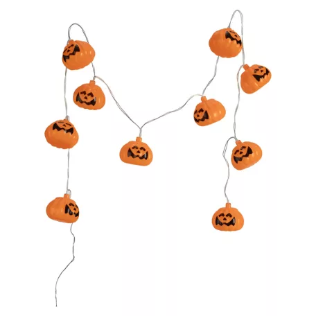 Livarno Home 10 LED Halloween Pumpkin Strings Light 185 cm elemes töklámpás fényfüzér 6 órás időzítővel, 10 db Halloween-i tök motívummal