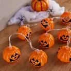Livarno Home 10 LED Halloween Pumpkin Strings Light 185 cm elemes töklámpás fényfüzér 6 órás időzítővel, 10 db Halloween-i tök motívummal