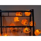 Livarno Home 10 LED Halloween Pumpkin Strings Light 185 cm elemes töklámpás fényfüzér 6 órás időzítővel, 10 db Halloween-i tök motívummal