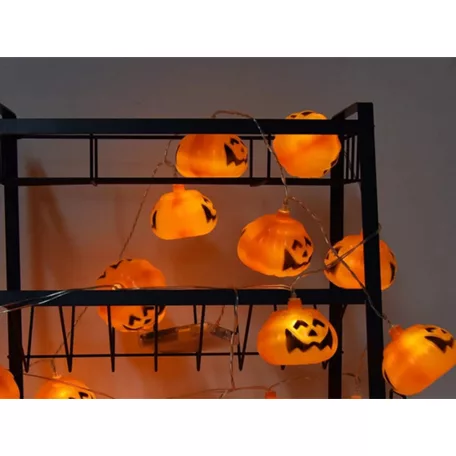 Livarno Home 10 LED Halloween Pumpkin Strings Light 185 cm elemes töklámpás fényfüzér 6 órás időzítővel, 10 db Halloween-i tök motívummal