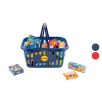   LIDL játék (gyermek) mini (26,5 x 18 x 12,8 cm) megtöltött bevásároló kosár, LIDL márkatermékekkel (üres dobozok)