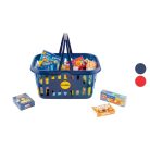 LIDL játék (gyermek) mini (26,5 x 18 x 12,8 cm) megtöltött bevásároló kosár, LIDL márkatermékekkel (üres dobozok)