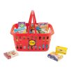   LIDL játék (gyermek) mini (26,5 x 18 x 12,8 cm) megtöltött bevásároló kosár, LIDL márkatermékekkel (üres dobozok)